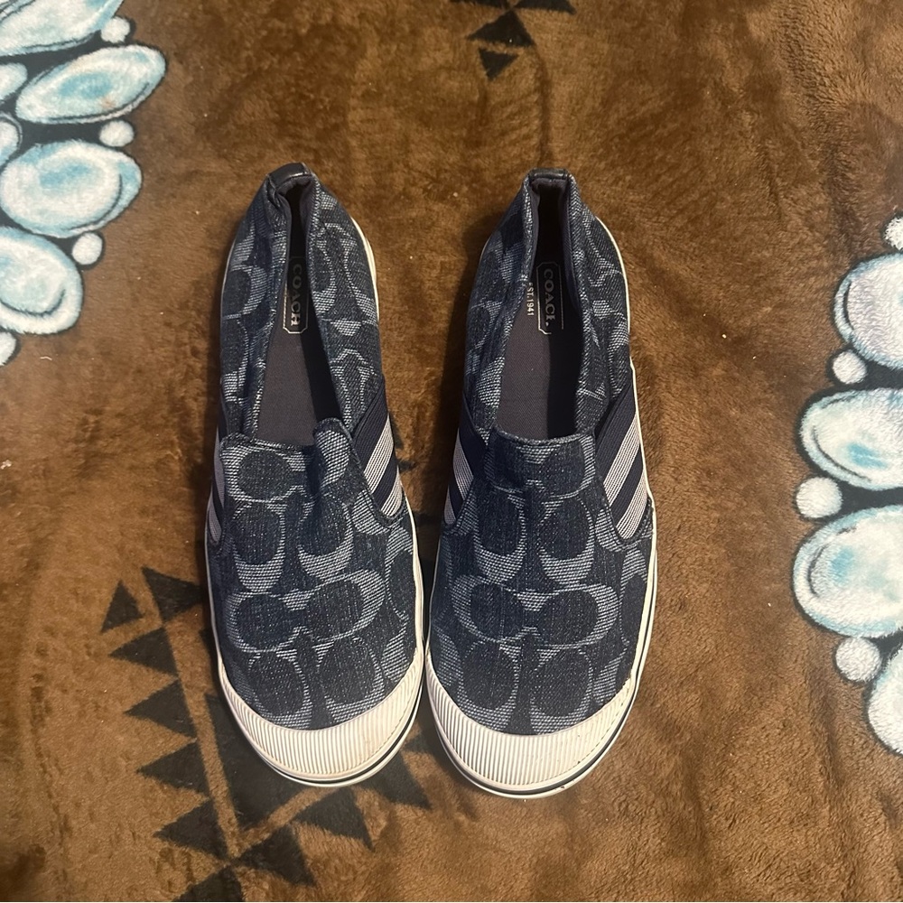 Coach Women Size 8B Navy Slip-On Casual Flats